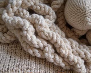 Knitted wool throw